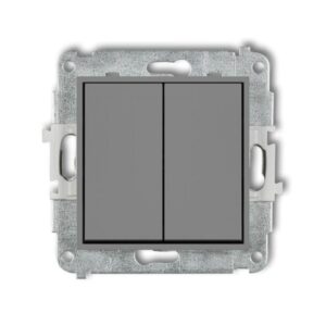 ICON Mechanizm łącznika podwójnego krzyżowego (dwa klawisze bez piktogramu) szary mat 27IWP-66.1 - obrazek 1