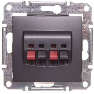 SEDNA Gniazdo głośnikowe podwójne grafitowe SDN5400170 - obrazek 1