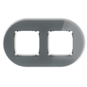 ICON Ramka uniwersalna podwójna okrągła - efekt szkła (ramka: grafitowa spód: czarny) 28-12-IRSO-2 - obrazek 1