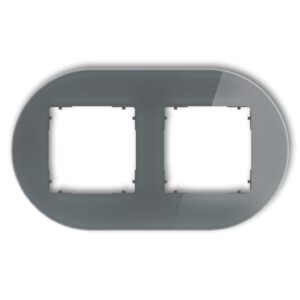 ICON Ramka uniwersalna podwójna okrągła - efekt szkła (ramka: grafitowa spód: grafitowy mat) 28-28-IRSO-2 - obrazek 1