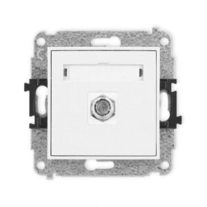 ICON Mechanizm gniazda antenowego pojedynczego typu F (SAT) niklowany biały IGF-1 - obrazek 1