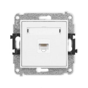ICON Mechanizm gniazda komputerowego pojedynczego 1xRJ45, kat. 5e, 8-stykowy biały IGK-1 - obrazek 1