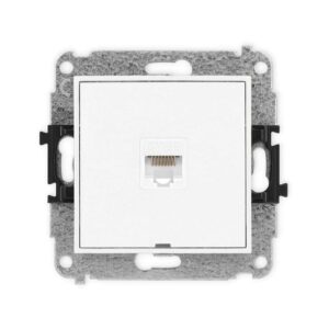 ICON Mechanizm gniazda komputerowego pojedynczego 1xRJ45, kat. 5e, 8-stykowy, bez pola opisowego biały IGKBO-1 - obrazek 1