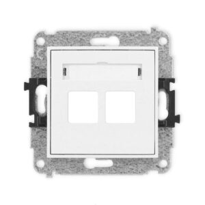 ICON Mechanizm gniazda multimedialnego podwójnego bez modułu (standard Keystone) biały IGM-2P - obrazek 1