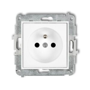 ICON Mechanizm gniazda pojedynczego z uziemieniem 2P+Z (przesłony torów prądowych) biały IGP-1zp - obrazek 1