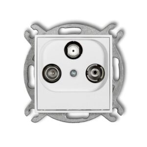 ICON Mechanizm gniazda abonenckiego RTV-SAT końcowego 1,5dB biały IGS - obrazek 1