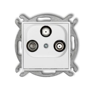 ICON Mechanizm gniazda abonenckiego 2 wyjścia SAT + TV biały IGSN - obrazek 1
