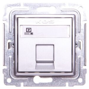 VENA Gniazdo komputerowe pojedyncze RJ45 kat.5e nieekranowane aluminium 514065 - obrazek 1