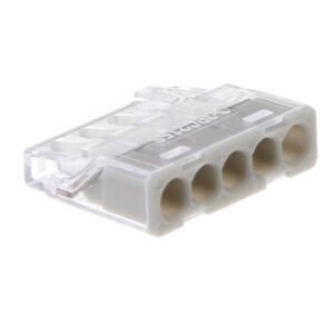 Szybkozłączka samozaciskowa bezgwintowa MINI do drutów (0,2 do 2,5 mm), 5 tory, PC215S transparentna 89243000 /100 szt./ - obrazek 1
