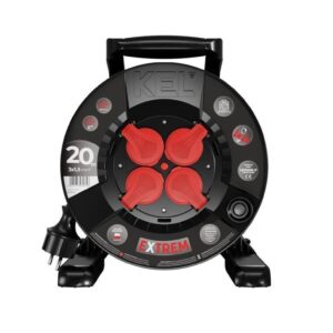 Przedłużacz bębnowy EXTREME LINE 4 gniazda z/u IP44 16A H05RR-F 3x1,5 20m czarny W-100024 - obrazek 1