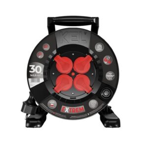 Przedłużacz bębnowy EXTREME LINE 4 gniazda z/u IP44 16A H05RR-F 3x2,5 30m czarny W-100029 - obrazek 1