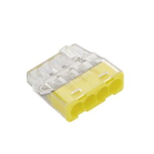 Szybkozłączka samozaciskowa bezgwintowa MINI do drutów (0,2 do 2,5 mm), 4 tory, PC214S transparentna 89242000 /100 szt./ - obrazek 1