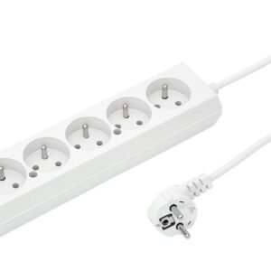 Przedłużacz 5-gniazd z/u 10A 5m /OMY 3x1/ biały PS-570 T-105820 - obrazek 1