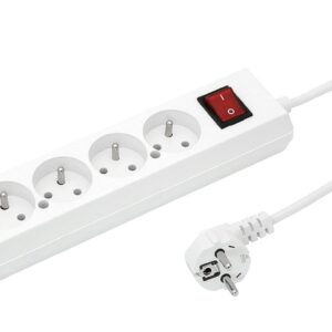 Przedłużacz z wyłącznikiem 4-gniazda z/u 10A 1,5m /OMY 3x1/ biały PS-470WS T-105940 - obrazek 1