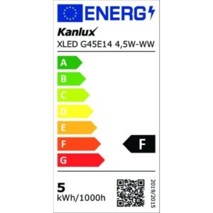 Żarówka LED E14 XLED G45E14 4,5W-WW-M 470lm 2700K barwa ciepła 29626 - obrazek 1