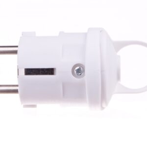 Wtyczka prosta 10/16A 250V 2P+Z z uchwytem biała EM-GRC-01 P0038 - obrazek 1