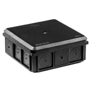Puszka naścienna 90x37x90mm IP55 z dławnicami z wkrętem czarna NSW90x90 +3szt. złączka SCL IDEALNA (zestaw promocyjny) 35418707 - obrazek 1