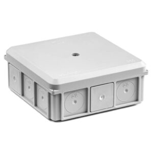 Puszka naścienna 90x37x90mm IP55 z dławnicami z wkrętem szara NSW90x90 35418702 - obrazek 1