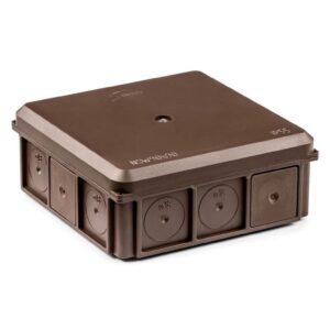 Puszka naścienna 90x37x90mm IP55 z dławnicami z wkrętem brązowa NSW90x90 +3szt. złączka SCL IDEALNA (zestaw promocyjny) 35418715 - obrazek 1