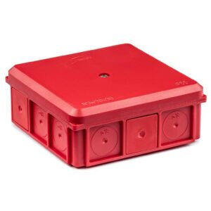 Puszka naścienna 90x37x90mm IP55 z dławnicami z wkrętem czerwona NSW90x90 +3szt. złączka SCL IDEALNA(zestaw promocyjny) 35418701 - obrazek 1