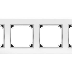 VESTRA ramka czterokrotna biały/chrom 3874-26 - obrazek 1