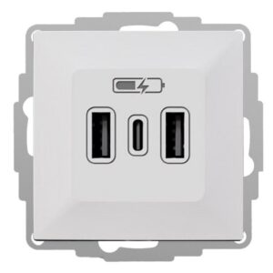 VESTRA ładowarka USB 2xA+C biały 3808-10 - obrazek 1