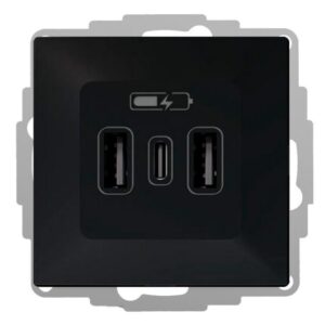 VESTRA ładowarka USB 2xA+C czarny 3808-19 - obrazek 1