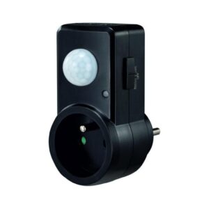 Czujnik ruchu PIR wtyczkowy 120 st. 300W zasięg 9m czarny w całości CP-10C - obrazek 1