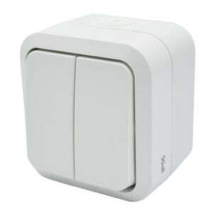 Łącznik świecznikowy podwójny natynkowy Aqua Pro IP55 biały 60223 - obrazek 1