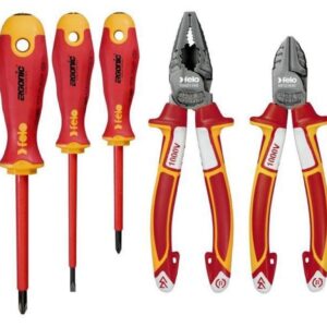 Zestaw 3 wkrętaków izolowanych Ergonic VDE z magnetyzerem + obcinaczki boczne 160mm + kombinerki 180mm 413 951 99 - obrazek 1