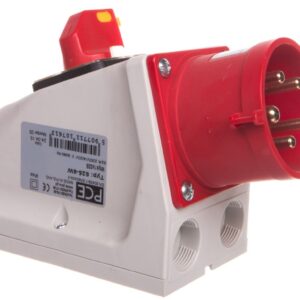 Wtyczka odbiornikowa KOMBI 32A 5P 400V czerwona IP44 625-6W - obrazek 1