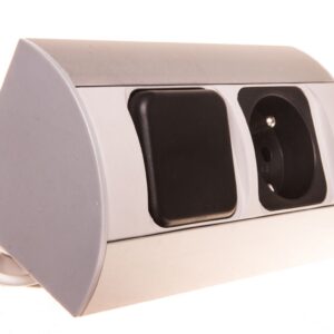 Gniazdo meblowe pojedyncze z/u 16A IP20 z wyłącznikiem aluminium/ tworzywo OR-AE-1302 - obrazek 1