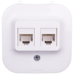 FORIX Gniazdo komputerowe podwójne RJ45 kat.5e UTP białe 782428 - obrazek 1