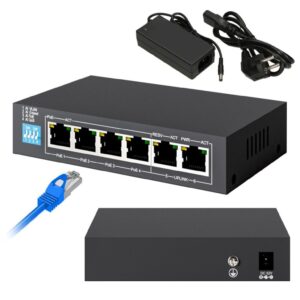 Switch PoE 4x 100Mb/s PoE/PoE+, 2x RJ45 Uplink 100Mb/s, 60W Extralink EUROS V2 - obrazek 1