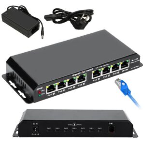 Switch PoE 7x Gigabit PoE, 1x Uplink RJ45, Zasilacz 24V 2.5A, Moc 60W Extralink KRATOS - obrazek 1