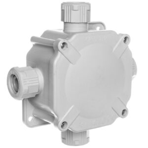 Puszka hermetyczna natynkowa 122x122x44,6mm IP67 4xPG27 szara 6455-27P - obrazek 1