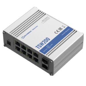 Switch PoE+ 8x RJ45 1000Mb/s PoE+, 2x SFP, 240W Teltonika TSW200 - obrazek 1