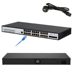 Switch PoE 24x RJ45 1000Mb/s PoE, 4x SFP+, L3, zarządzalny, 370W Extralink Chiron Pro - obrazek 1