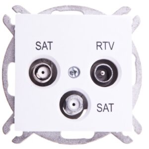 Sentia Gniazdo antenowe RD/TV/SAT/SAT końcowe białe 1460-10 - obrazek 1