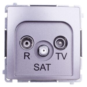 Simon Basic Gniazdo antenowe RTV/SAT przelotowe stal inox BMZAR-SAT10/P.01/21 - obrazek 1