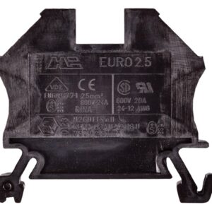Złączka szynowa 2-przewodowa 2,5mm2 czarna EURO 43408BK - obrazek 1