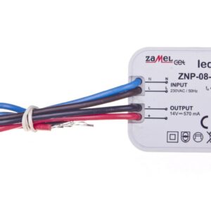 Zasilacz LED dopuszkowy 14V DC 8W ZNP-08-14 LDX10000029 - obrazek 1