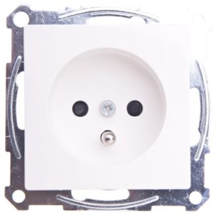 Merten System M Gniazdo pojedyncze z/u 16A IP20 z przesłonami biel polarna MTN2500-0319 - obrazek 1