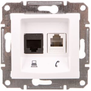 Sedna Gniazdo białe RJ11/RJ45 6 SDN5200121 - obrazek 1