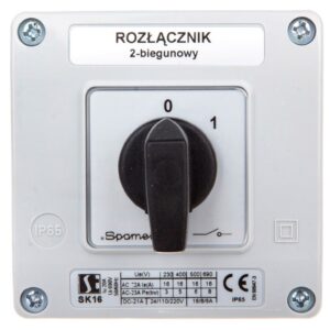 Łącznik krzywkowy 0-1 2P 16A w obudowie SK16-1.828OB11 - obrazek 1