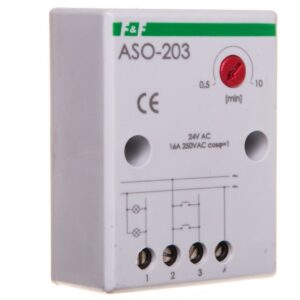 Automat schodowy z przeciwblokadą 16A 0,5-10min 24V AC ASO-203 - obrazek 1