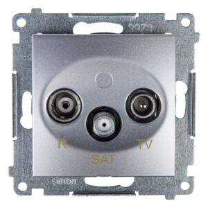 Simon 54 Gniazdo antenowe RD/TV/SAT przelotowe srebrny mat DASP.01/43 - obrazek 1