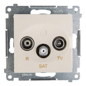 Simon 54 Gniazdo antenowe RD/TV/SAT przelotowe kremowe DASP.01/41 - obrazek 1