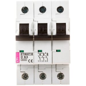 Wyłącznik nadprądowy 3P D 63A 6kA AC ETIMAT10 002155722 - obrazek 1