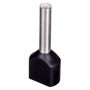 Końcówka tulejkowa izolowana TID 2x1,5mm2/12mm czarna cynowana TID2x1,5L12 /100szt./ - obrazek 1